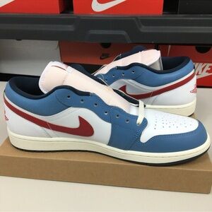 Nike Air Jordan 1 Low SE Shoes White Armory Navy Men’s Size 10